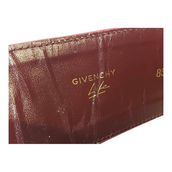 GIVENCHY Red Leather Gold Studded Belt 80/ 32 Made in France - Picture 9 of 9